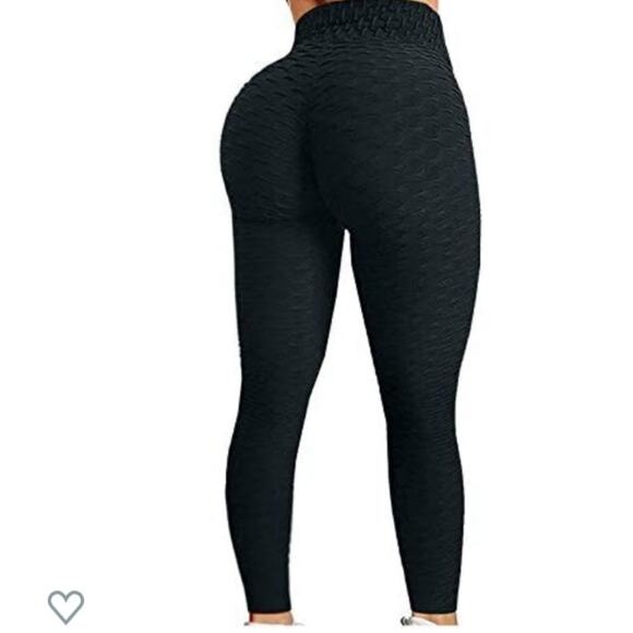 NWT Scrunch Butt Honeycomb TikTok Leggings L/XL Black - Booty Lift High Waist - Picture 1 of 7